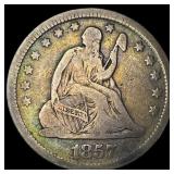 1857 Seated Liberty Quarter NICELY CIRCULATED