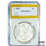 1892 Morgan Silver Dollar PGA MS63