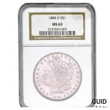 1884-O Morgan Silver Dollar NGC MS63