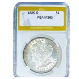 1885-O Morgan Silver Dollar PGA MS63