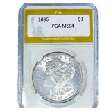1886 Morgan Silver Dollar PGA MS64