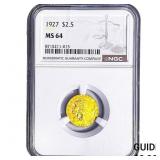 1927 $2.50 Gold Quarter Eagle NGC MS64