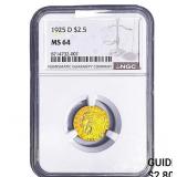 1925-D $2.50 Gold Quarter Eagle NGC MS64