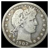 1902 Barber Silver Quarter LIGHTLY CIRCULATED