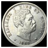 1883 Silver Hawaii Dime CLOSELY UNCIRCULATED