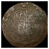 1773 Russia Catherine II Copper 5 Kopecks NEARLY U