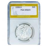1938-D Walking Liberty Half Dollar PGA MS64+