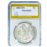 1882-O/S Morgan Silver Dollar PGA MS62