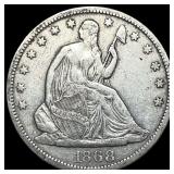 1868-S Silver Half Dollar CLOSELY UNCIRCULATED