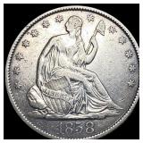 1858-O Silver Half Dollar NEARLY UNCIRCULATED