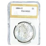 1884-CC Morgan Silver Dollar PGA MS63