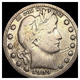 1909-S Silver Barber Quarter NICELY CIRCULATED