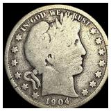 1904-O Silver Barber Half Dollar NICELY CIRCULATED