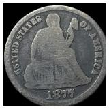 1877-CC Silver Seated Liberty Dime LIGHTLY CIRCULA