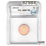 2010-D Lincoln Shield Penny ICG MS67 RD