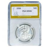 1936 Walking Liberty Half Dollar PGA MS66
