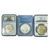 [3 Coins] 1884-1885 Morgan Silver Dollar PCGS/NGC