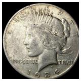 1934-D Silver Peace Dollar ABOUT UNCIRCULATED