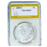1888-S Morgan Silver Dollar PGA MS63