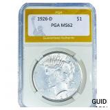 1926-D Silver Peace Dollar PGA MS62