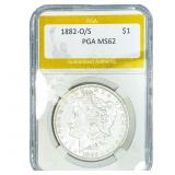 1882-O/S Morgan Silver Dollar PGA MS62