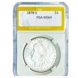 1878-S Morgan Silver Dollar PGA MS64
