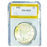 1922 Silver Peace Dollar PGA MS65