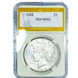 1928 Silver Peace Dollar PGA MS63