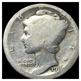 1916-D Silver Mercury Dime NICELY CIRCULATED