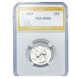 1937 Washington Silver Quarter PGA MS66