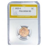1925-S Wheat Cent PGA MS64 RD