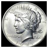 1921 Silver Peace Dollar CLOSELY UNCIRCULATED