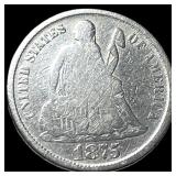 1875-CC Silver Seated Liberty Dime NICELY CIRCULAT