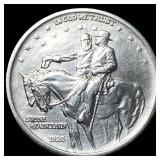 1925 Silver Stone Mountain Half Dollar CLOSELY UNC