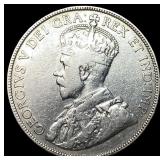 1917 Newfoundland Silver 50 Cents NEARLY UNCIRCULA