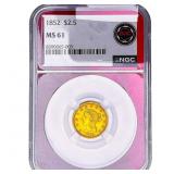 1852 $2.50 Gold Quarter Eagle NGC MS61