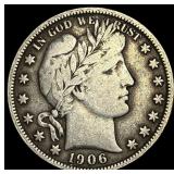 1906 Barber Half Dollar ABOUT UNCIRCULATED