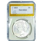 1923 Silver Peace Dollar PGA MS64