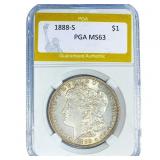 1888-S Morgan Silver Dollar PGA MS63