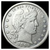 1893 Silver Barber Quarter CLOSELY UNCIRCULATED