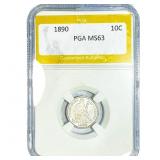 1890 Seated Liberty Dime PGA MS63
