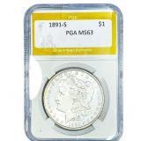 1891-S Morgan Silver Dollar PGA MS63