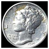 1919 Silver Mercury Dime CLOSELY UNCIRCULATED
