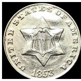 1853 Silver Three-Cent Piece UNCIRCULATED