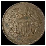 1865 Two-Cent Piece NEARLY UNCIRCULATED
