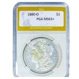 1880-O Morgan Silver Dollar PGA MS63+