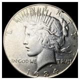 1934 Peace Silver Dollar CHOICE AU