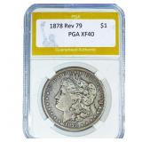 1878 Rev 79 Morgan Silver Dollar PGA XF40