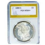 1880-S Morgan Silver Dollar PGA MS64+