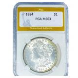 1884 Morgan Silver Dollar PGA MS63